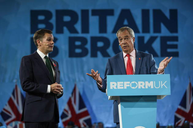 Reform UK leader Nigel Farage and Robert Jenrick present economic rescue plan in London LONDON, UNITED KINGDOM - OCTOBER 26: Leader of Reform UK Nigel Farage and the party s Treasury Spokesperson Robert Jenrick answer questions from journalists during a press conference to launch their party s economic rescue plan ahead of the government s budget announcement, at The Lindley Hall in London, United Kingdom on October 26, 2026. Zeynep Demir Anadolu London United Kingdom. Editorial use only. Please get in touch for any other usage.  Copyright: x2026xAnadoluxZeynepxDemirx