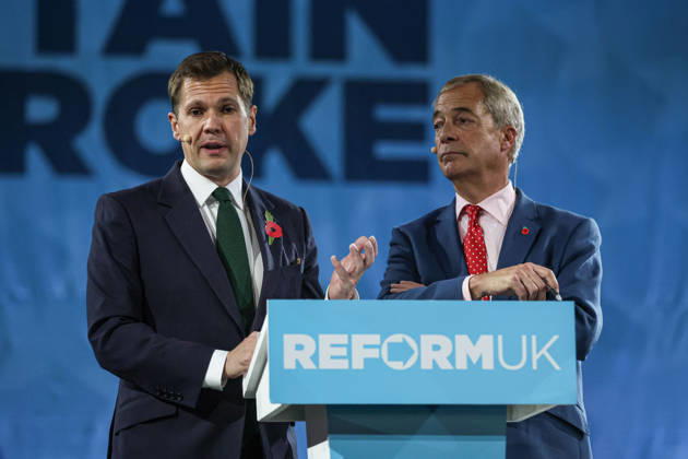 Reform UK leader Nigel Farage and Robert Jenrick present economic rescue plan in London LONDON, UNITED KINGDOM - OCTOBER 26: Leader of Reform UK Nigel Farage and the party s Treasury Spokesperson Robert Jenrick answer questions from journalists during a press conference to launch their party s economic rescue plan ahead of the government s budget announcement, at The Lindley Hall in London, United Kingdom on October 26, 2026. Zeynep Demir Anadolu London United Kingdom. Editorial use only. Please get in touch for any other usage.  Copyright: x2026xAnadoluxZeynepxDemirx