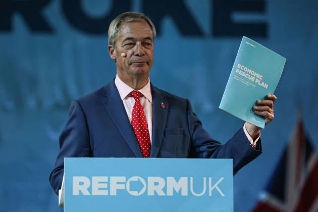 Reform UK leader Nigel Farage unveils party s economic rescue plan in London LONDON, UNITED KINGDOM - OCTOBER 26: Leader of Reform UK Nigel Farage unveils his party s economic rescue plan during a press conference held ahead of the government s budget announcement, at The Lindley Hall in London, United Kingdom on October 26, 2026. Zeynep Demir Anadolu London United Kingdom. Editorial use only. Please get in touch for any other usage.  Copyright: x2026xAnadoluxZeynepxDemirx
