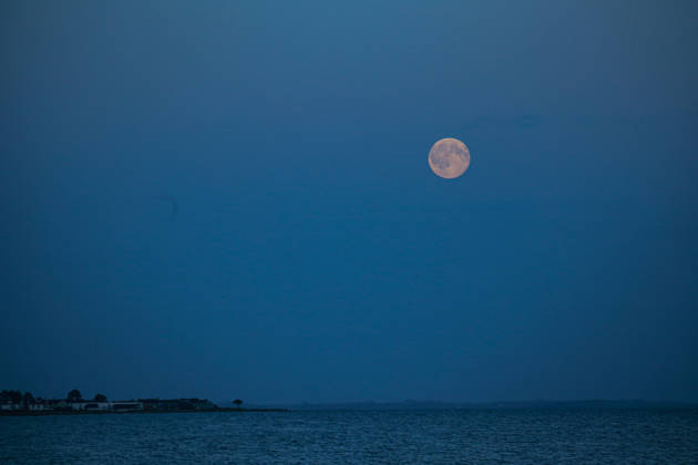 October 26, 2026, Aarhus, Region Midtjylland, Denmark: Full Moon (Hunter s Moon) rises over the sea as seen from Aarhus. Denmark. Aarhus Denmark - ZUMAm204 20261026_zip_m204_006 Copyright: xAmitxMachamasix