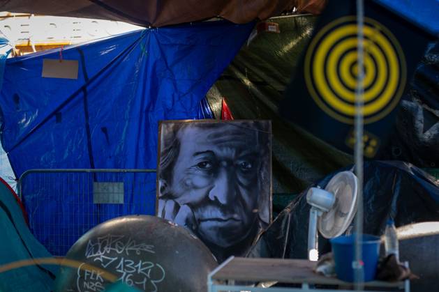 October 26, 2026, Madrid, Madrid, Spain: MADRID, SPAIN OCTOBER 26, 2026: Madrid has reached one month of protests in La Puerta del Sol Square, where hundreds of activists fighting for the right to housing in Spain have been staying in tents set up on September 26 of this year. The protesters organized the occupation of the plaza in response to the eviction of Maricarmen Abascal, an 87-year-old woman who was removed from her home and later died at a hospital in Spain s capital. Madrid Spain - ZUMAq101 20261026_zna_q101_119 Copyright: xC.xCarvajalx