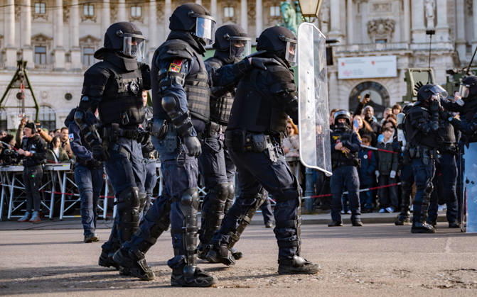 October 26, 2026 Official celebrations for Austria’s National Day 2026 Oath-taking ceremony during the official celebrations for National Day 2026 at Heldenplatz in Vienna, Austria The Prison Guard Special Operations Unit (JEG) during a demonstration in Vienna at Heldenplatz, Vienna, Austria