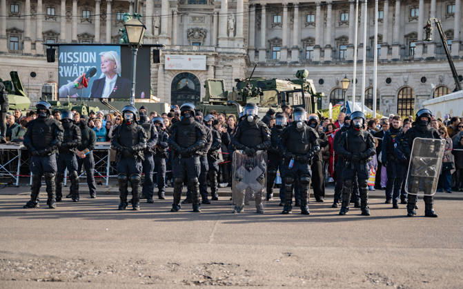 October 26, 2026 Official celebrations for Austria s National Day 2026 Oath-taking ceremony during the official celebrations for National Day 2026 at Heldenplatz in Vienna, Austria The Prison Guard Task Force (JEG) Vienna Heldenplatz Vienna Austria