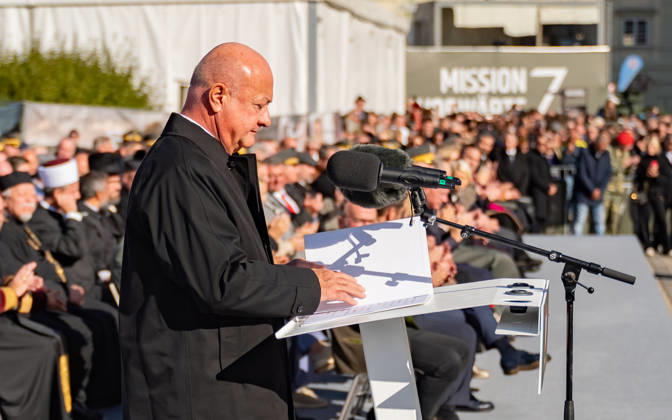 October 26, 2026 Official celebrations for the 2026 Austrian National Day Oath-taking ceremony during the official celebrations for the 2026 National Day at Heldenplatz in Vienna, Austria. The photo shows ÖVP Federal Party Chairman and Federal Chancellor Christian Stocker in Vienna at Heldenplatz, Vienna, Austria