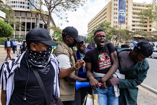 October 26, 2026, Nairobi, Kenya: A Kenyan human rights activist is arrested during a protest. Protesters demonstrated against rising fuel prices and the cost of living in Nairobi s Central Business District, calling for lower fuel prices and the removal of fuel taxes. Nairobi Kenya - ZUMAs197 20261026_aaa_s197_316 Copyright: xBonifacexMuthonix