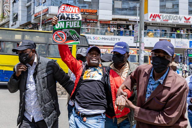 October 26, 2026, Nairobi, Kenya: A Kenyan human rights activist is arrested during a protest. Protesters demonstrated against rising fuel prices and the cost of living in Nairobi s Central Business District, calling for lower fuel prices and the removal of fuel taxes. Nairobi Kenya - ZUMAs197 20261026_aaa_s197_318 Copyright: xBonifacexMuthonix