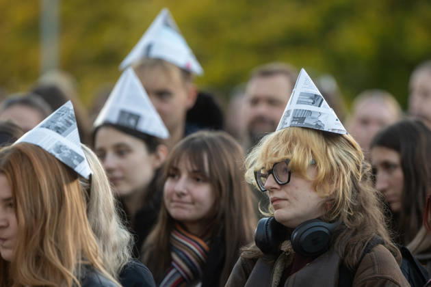 Student gathering in support of public service media, October 27, 2026, Pardubice. The event was organized by students of the University of Pardubice. (CTKxPhoto JosefxVostarek) CTKPhotoP2026102706086  CTKPhotoP2026102706086