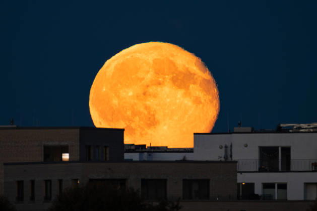 Full Moon Over Frankfurt s Rooftops The full moon rises behind the houses in Frankfurt s Riedberg neighborhood The full moon in October is traditionally also called the Hunter s Moon Frankfurt am Main Riedberg Hesse Germany 2026-10-27_ffm_vollmond_02