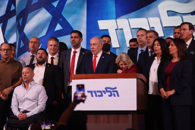 October 28, 2026, West Jerusalem, Israel: WEST JERUSALEM, OCTOBER 28, 2026: Israeli Prime Minister and Likud party leader Benjamin Netanyahu addresses supporters at the party™s election headquarters in West Jerusalem following the release of exit polls and preliminary results from Israel™s parliamentary elections held on October 27. West Jerusalem Israel - ZUMAq101 20261028_zna_q101_012 Copyright: xSaeedxQaqx