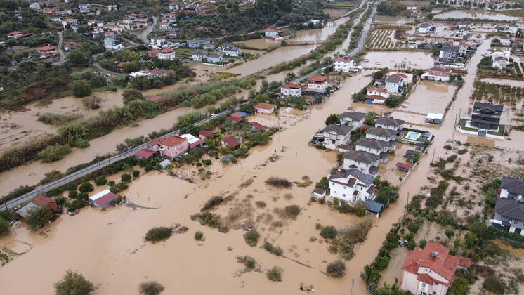 Heavy rainfall causes flooding in Mugla, Turkiye MUGLA, TURKIYE - OCTOBER 28: An aerial view of flooded residential areas and agricultural fields after heavy rainfall caused the Tersakan Stream to overflow in Dalaman district of Mugla, Turkiye, on October 28, 2026. Floodwaters inundated homes, businesses and farmland, while some roads were closed to traffic. Durmus Genc Anadolu Mugla Turkey. Editorial use only. Please get in touch for any other usage.  Copyright: x2026xAnadoluxDurmusxGencx