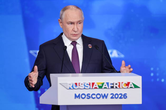 October 28, 2026, Moscow, Russia: Russia s President VLADIMIR PUTIN addresses the plenary session of the 2026 Russia-Africa Economic and Humanitarian Forum at Gostiny Dvor. Moscow Russia - ZUMAt113 20261028_zaa_t113_287 Copyright: xSergeixSavostyanovx