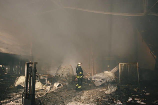 Consequences Of The Attack On Kharkiv A firefighter at the site of one of the burned-out premises in Kharkiv, Ukraine, on October 28, 2026. Kharkiv Ukraine  Copyright: xPavloxPakhomenkox originalFilename: pakhomenko-notitle261028_npRGK.jpg