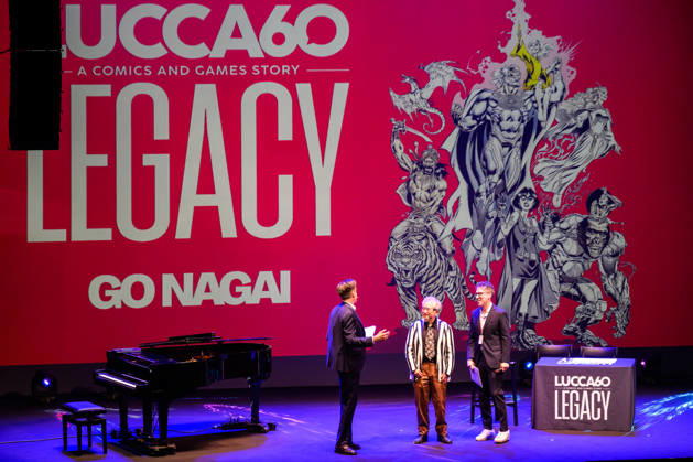 October 28, 2026, Lucca, Lucca, Italy: Master comic artist Go Nagai in a live drawing session during the inauguration of the 60th edition of Lucca Comics & Games, Lucca, 28 10 2026 Lucca Italy - ZUMAa289 20261028_zia_a289_184 Copyright: xStefanoxDallexLuchex xAgfx