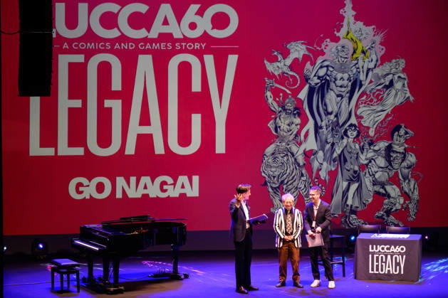 October 28, 2026, Lucca, Lucca, Italy: Master comic artist Go Nagai in a live drawing session during the inauguration of the 60th edition of Lucca Comics & Games, Lucca, 28 10 2026 Lucca Italy  - ZUMAa289 20261028_zia_a289_186 Copyright: xStefanoxDallexLuchex xAgfx