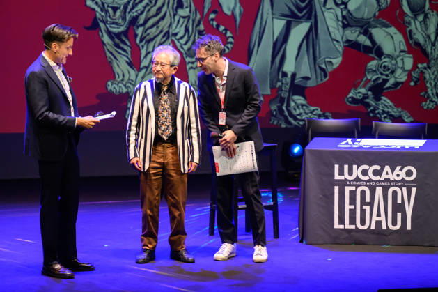 October 28, 2026, Lucca, Lucca, Italy: Master comic artist Go Nagai in a live drawing session during the inauguration of the 60th edition of Lucca Comics & Games, Lucca, 28 10 2026 Lucca Italy - ZUMAa289 20261028_zia_a289_193 Copyright: xStefanoxDallexLuchex xAgfx