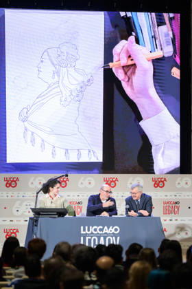 October 28, 2026, Lucca, Lucca, Italy: Alessandro Barbero, alongside co-authors Davide Savelli and Iris Biasio, presents Garribaldi. The British Tour, his first comic book published by Rizzoli Lizard, at the 60th edition of Lucca Comics & Games, Lucca, October 28, 2026. Lucca Italy - ZUMAa289 20261028_zia_a289_256 Copyright: xStefanoxDallexLuchex xAgfx