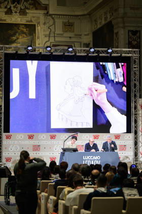 October 28, 2026, Lucca, Lucca, Italy: Alessandro Barbero, alongside co-authors Davide Savelli and Iris Biasio, presents Garribaldi. The British Tour, his first comic book published by Rizzoli Lizard, at the 60th edition of Lucca Comics & Games, Lucca, October 28, 2026. Lucca Italy - ZUMAa289 20261028_zia_a289_283 Copyright: xStefanoxDallexLuchex xAgfx