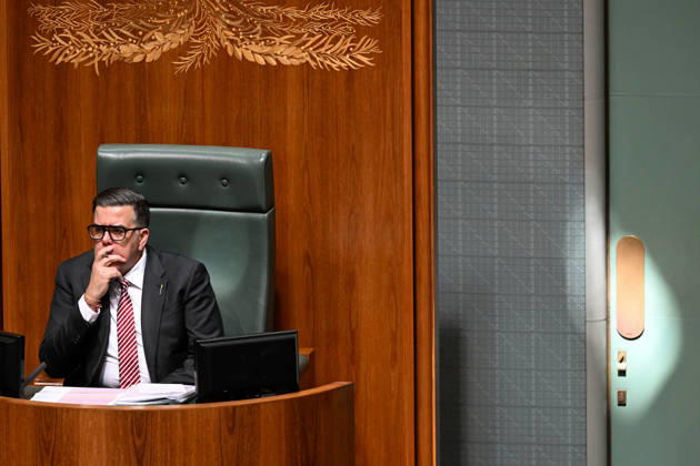 QUESTION TIME, Speaker of the House Milton Dick reacts during Question Time in the House of Representatives at Parliament House in Canberra, Thursday, October 29, 2026. ( NO ARCHIVING CANBERRA AUSTRALIAN CAPITAL TERRITORY Australia  Copyright: xLUKASxCOCHx 20261029147635751770
