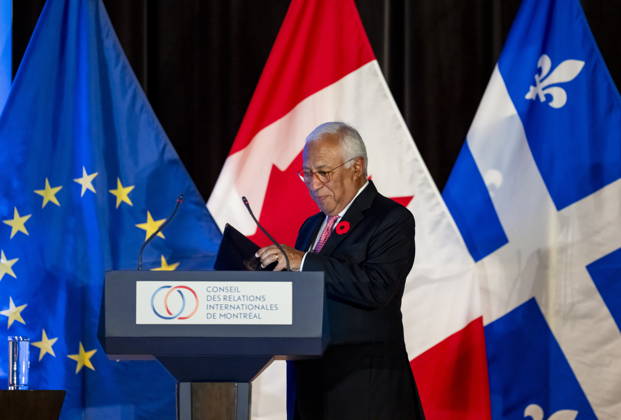 October 29, 2026, Montreal, Pq, CANADA: President of the European Council, Antonio Costa, gives remarks at a luncheon ahead of the Canada-EU Summit, in Montreal, on Thursday, Oct. 29, 2026. Montreal CANADA  - ZUMAc35_ 20261029_zaf_c35_130 Copyright: xChristopherxKatsarovx