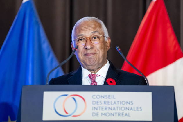 October 29, 2026, Montreal, Pq, CANADA: President of the European Council, Antonio Costa, gives remarks at a luncheon ahead of the Canada-EU Summit, in Montreal, on Thursday, Oct. 29, 2026. Montreal CANADA  - ZUMAc35_ 20261029_zaf_c35_133 Copyright: xChristopherxKatsarovx