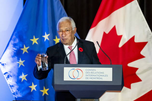 October 29, 2026, Montreal, Pq, CANADA: President of the European Council, Antonio Costa, gives remarks at a luncheon ahead of the Canada-EU Summit, in Montreal, on Thursday, Oct. 29, 2026. Montreal CANADA  - ZUMAc35_ 20261029_zaf_c35_147 Copyright: xChristopherxKatsarovx