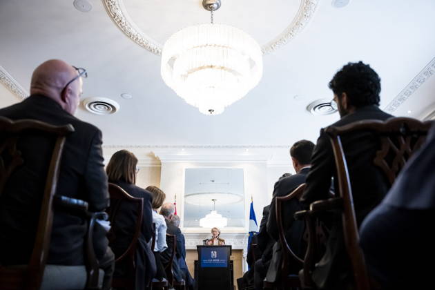 October 29, 2026, Montreal, Pq, CANADA: President of the European Commission Ursula von der Leyen delivers remarks ahead of the EU-Canada summit in Montreal on Thursday, Oct. 29, 2026. Montreal CANADA  - ZUMAc35_ 20261029_zaf_c35_150 Copyright: xChristopherxKatsarovx