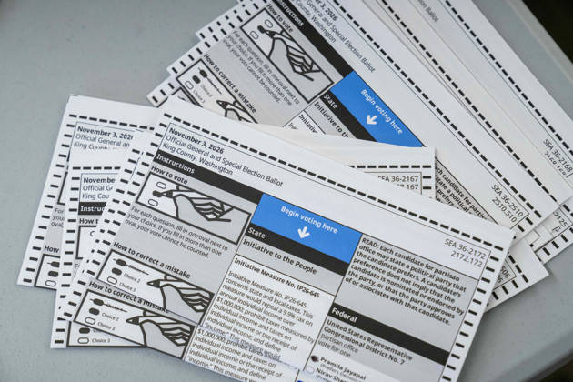 October 29, 2026, Renton, Washington, USA: Voted ballots lay on a table after being opened in a secure room for the 2026 mid-term election at the King County Elections office in Renton, Washington, USA, on Thu., Oct. 29, 2026. Approximately 98% of votes cast in Washington state are mail-in ballots. Renton USA - ZUMAb344 20261029_znp_b344_021 Copyright: xM.xScottxBrauerx