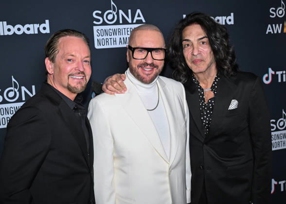 October 29, 2026, Los Angeles, California, USA: ANDREAS CARLSSON, DESMOND CHILD and PAUL STANLEY attend 2026 (Songwriters of North America) SONA Awards. Los Angeles USA  - ZUMAb173 20261029_aap_b173_066 Copyright: xBillyxBennightx