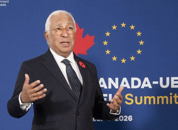 October 30, 2026, Montreal, Pq, CANADA: European Council President Antonio Costa speaks as he participates in a trilateral meeting at the EU-Canada summit in Montreal on Friday, Oct. 30, 2026. Montreal CANADA  - ZUMAc35_ 20261030_zaf_c35_017 Copyright: xChristinnexMuschix
