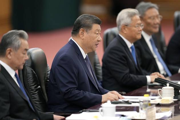 German president in Beijing Chinese President Xi Jinping (2nd from L) holds talks with German President Frank-Walter Steinmeier at the Great Hall of the People in Beijing on Oct. 30, 2026.  A14AA0005632242P