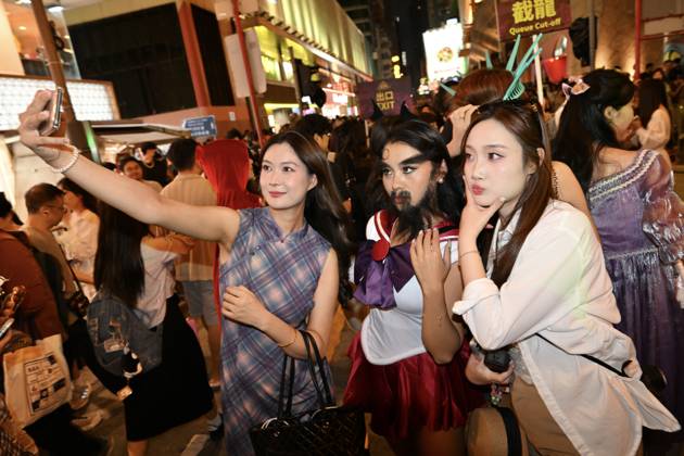 Halloween in Hong Kong Visitors cosplaying and posing photo during Halloween day at Mong Kok on October 31, 2026 in Hong Kong. (Photo by Kobe Li Nexpher Images) Hong Kong