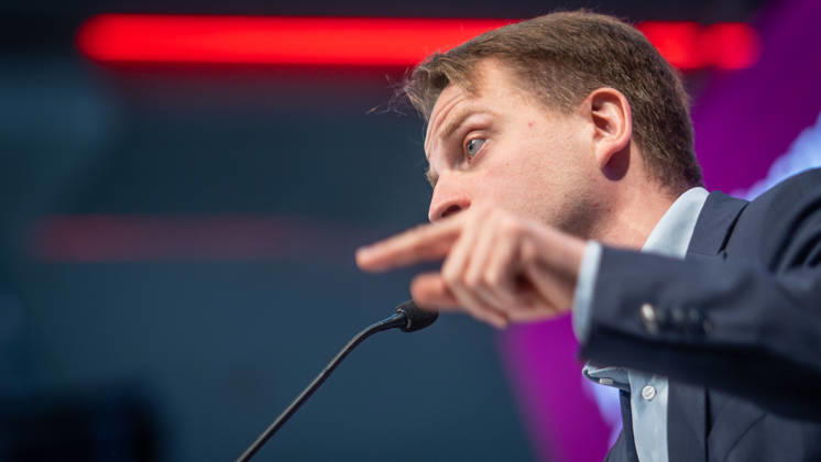 Maximilian Schirmer, Berlin State Chair of Die Linke; Special State Party Convention of Die Linke to Decide on Entering Coalition Negotiations in Berlin, Berlin, Germany; Dong Xuan Center