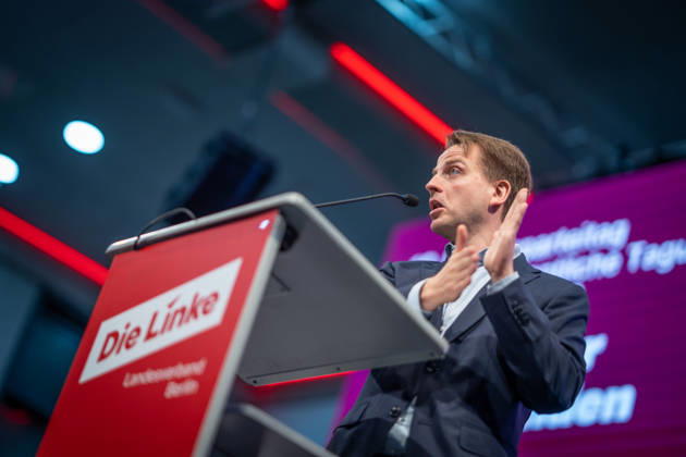 Maximilian Schirmer, Berlin State Chair of Die Linke; Special State Party Convention of Die Linke to Decide on Entering Coalition Negotiations in Berlin, Berlin, Germany; Dong Xuan Center