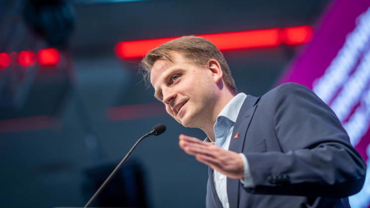 Maximilian Schirmer, Berlin State Chair of Die Linke; Special State Party Convention of Die Linke to Decide on Entering Coalition Negotiations in Berlin, Berlin, Germany; Dong Xuan Center