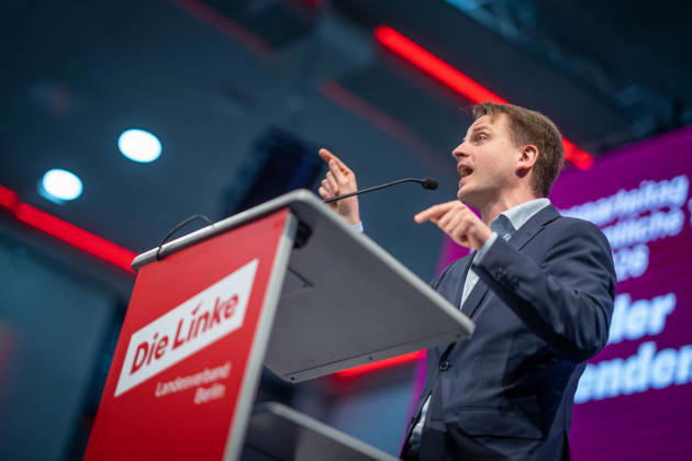 Maximilian Schirmer, Berlin State Chair of Die Linke; Special State Party Convention of Die Linke to Decide on Entering Coalition Negotiations in Berlin, Berlin, Germany; Dong Xuan Center