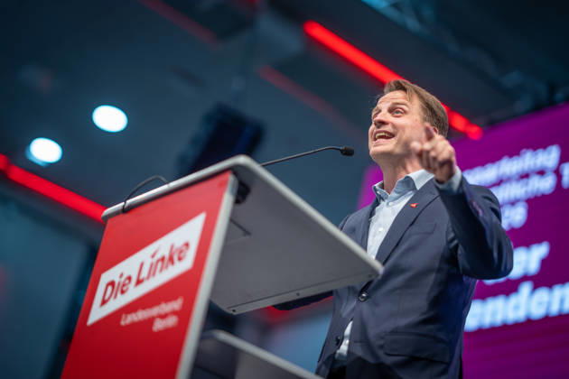 Maximilian Schirmer, Berlin State Chair of Die Linke; Special State Party Convention of Die Linke to Decide on Entering Coalition Negotiations in Berlin, Berlin, Germany; Dong Xuan Center