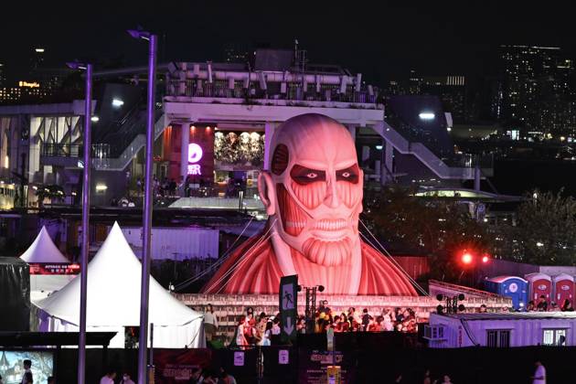 Hong Kong Daily Life A general view showing Attack on Titan decoration during Halloween day at Wan Chai on October 31, 2026 in Hong Kong. (Photo by Kobe Li Nexpher Images) Hong Kong