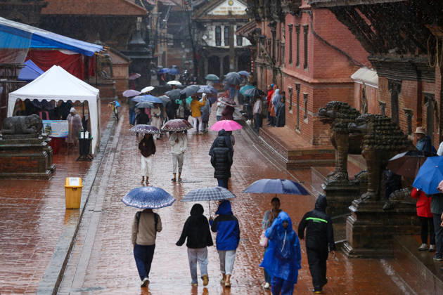 Cyclone Arnab s Impact: Continuous Rainfall Disrupts Daily Life Across Kathmandu Valley People walk through Patan with umbrellas during continuous rainfall in Lalitpur, Nepal, on October 31, 2026. The persistent rain has affected pedestrian movement and daily activities in the Kathmandu Valley. Lalitpur Bagmati Nepal  Copyright: xSubaasxShresthax originalFilename: shrestha-cyclonea261031_npaUr.jpg